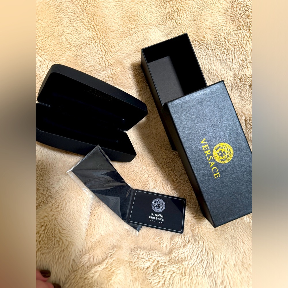 Versace Black Sunglasses Case with Box